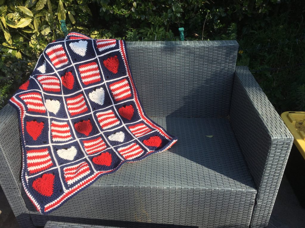 Hearts and Stripes Blanket