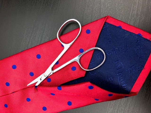 unpick the back seam of the tie