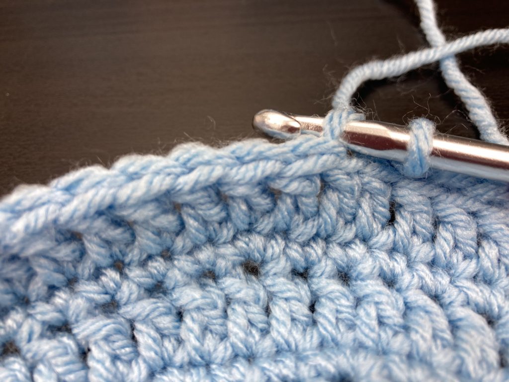 working into the back of the loops