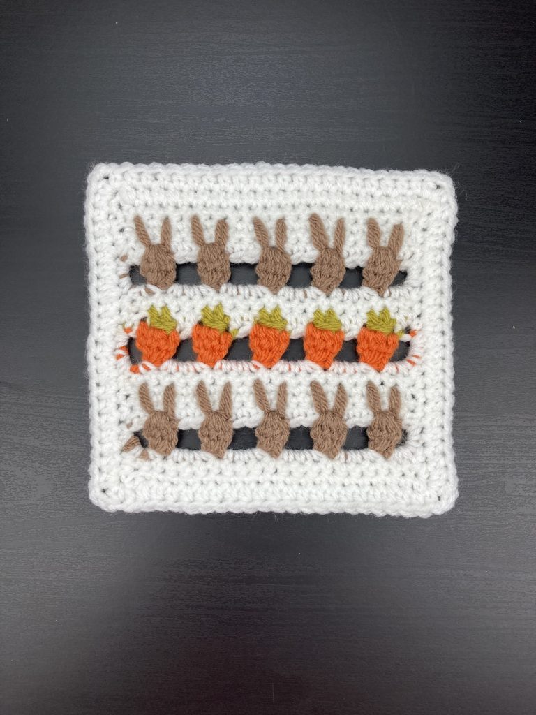 Bunny and Carrot Crochet Block
